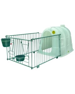 KALVERHUT 195 X 140 X 130 CM WIT met opklapbaar hek