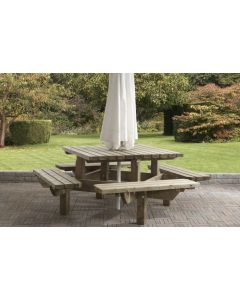 PICKNICKTAFEL VIERKANT 195 X 195 CM 45 MM DIK