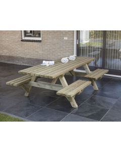 PICKNICKTAFEL 160 X 230 CM 45 MM DIK OPEN ZITTING