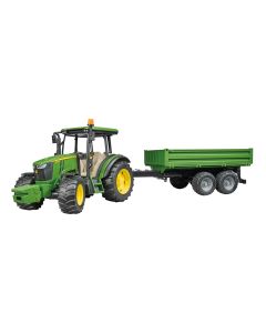 BRUDER JOHN DEERE 5115M MET TRAILER 021085