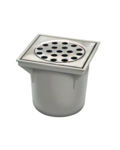EMMERPUT 402 met RVS deksel 20 x 20 cm onderaansluiting 75mm