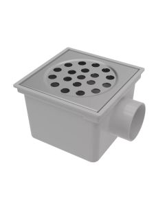 EMMERPUT 403 met RVS deksel 20 x 20 cm zijaansluiting 75mm