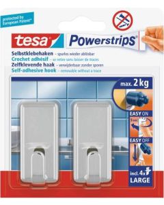 TESA POWERSTRIPS CHROOM 2 STUKS