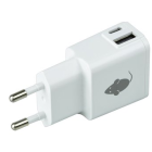 GREENMOUSE OPLADER USB CA DUO 2.4 A WIT