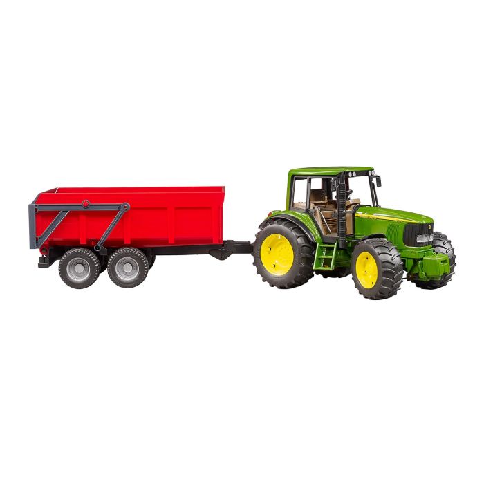 Bruder john deere tractor and trailer on sale